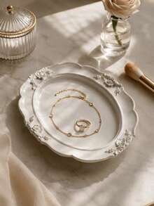 Nordic-Style Oval Resin Storage Tray, Perfect For Holding Rings, Earrings, And Pearls. Suitable For Dressing Tables, Bedroom Wardrobes, Bathroom Countertops, And Elegant Room Decor. - Multicolor - View 2