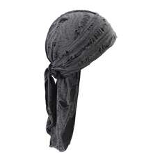 Awegeo 1pc Vintage Distressed Cotton Durag Pirate Hat With Ties, Men's Headwrap - Multicolor - View 6