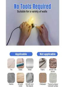 25 Pack Heavy-Duty Waterproof Outdoor Light Hooks With Adhesive Strips - Clear Square Adhesive Backing, -Free Installation For String Lights, Christmas/For Halloween/Thanksgiving Decorations, Compatible With, Edison, - Multicolor - View 7