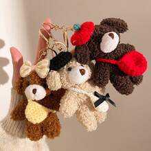 Set Gantungan Tas Boneka Beruang & Anak Anjing Lucu, Koleksi Liontin Hewan Lembut dengan Detail Topi/Pita/Wortel/Tas Rajutan, Aksesori Gantung Tas Tangan dan Ransel yang Manis, Hadiah - MultiWarna - View 2