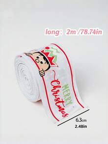 1 Roll Christmas Decorative Ribbon, 6.3cm Wide 2m Roll, Holiday Print Gift Wrapping Ribbon, Suitable For Adults, Christmas Tree Wreath Bow DIY Crafts, Holiday Party Home Decor, Christmas Gift Wrapping - 6.3cm X 2m - View 15