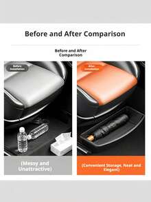 Car Seat Storage Box With Car Hook, Suitable For Most Car Models, Front And Rear Seat Space Organizer, Hidden Tray, Efficient Car Parts Storage, Car Organizer, Perfect For Work, Business, Commute, Easy To Carry, Multi-Functional Storage Box, Wedding Gift, Father's Gift, Birthday Gift, Holiday Souvenir, Graduation Gift - A - View 4
