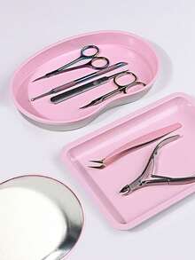 Disinfection Tray Kidney-Shaped Square Heart-Shaped Oval Heat-Resistant Portable Disinfection Tray For Nail Art Tools 1pc - Pink - View 3