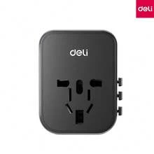 DELI LU5032 Universal Travel Adapter, 2A1C Multi-Port Output, Simultaneously Charges Phones, Tablets, And Bluetooth Headphones, Global Travel Converter - Black - View 11