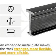 Quiet Flexible Bendable Curtain Track For Ceiling And Wall Mount Room Divider Curtains, Easy Glide Curtain Track System For RV And Hospital, Black - Flexible and Bendable - View 5