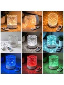 1pc RGB Water Ripple Projection Night Light, 16 Color Water Ripple LED Atmosphere Lamp With Remote Control, USB Dimmable Desk Lamp, Suitable For Bedroom Home Decor, Gift - One Size Fits All - View 7
