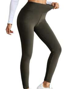 Plus Size Women Thermal Bottoms - Army Green - View 5