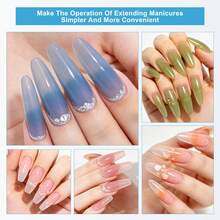 LIMEGIRL Nail Extension Kit, 4.06OZ Slip Solution Anti‑Stick Liquid For PolyGel Nails, 10 Sizes Nail Forms, Nail Tips, Nail Clips & Dual‑Ended Nail Brush Tool Set For Beginners - Multicolor - View 8