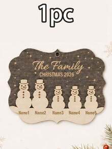Custom Snowman Family Christmas Ornament, Personalized 2-5 Name Tree Hanging Decor, Festive Rustic Holiday Style, Customized Family Christmas Decoration, Customizable Name Keepsake, Christmas Tree Ornament, Family Holiday Gift 2026, Family Tree Gift - Style a - View 13