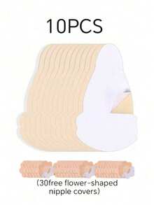 10pcs (30pcs) Gourd-Shaped Invisible Adhesive Pads, Suitable For Bra Use, Designed With Lifted Breast Style To Create A Lighter Visual Effect. Perfect For Low-Neck Tops, Romantic Dates And Daily Outfits, Suitable For Dresses, Evening Gowns, Parties, Dinners, Graduation Ceremonies, Dates And Music Festivals, All Year Round. - Multicolor - View 8