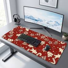 Winter Holiday Christmas Theme Pattern Extra Long Gaming Mouse Pad And Desk Mat Set, Non-Slip Durable Rubber Bottom, Smooth Surface, Suitable For PC Laptop Office Home, Abstract Art Decor, Back To School Supplies - A - View 9
