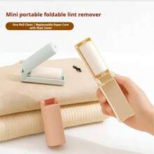 Portable Foldable Strong Adhesive Mini Lint Roller Set With Dust Cover, 180° Foldable Compact Design, Essential For Home, Office And Travel - Multicolor - View 1