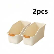 1/2pcs Plastic Multi-Function Storage Box, Curved Design, Suitable For Home Storage, Ideal For Cleaning Supplies And Household Essentials, Storage Box, Basket, Container, Help Organize Your Home. - Multicolor - View 9