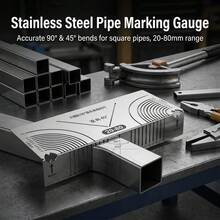 90 Degree Multi-Function Square Tube Bending Arc Ruler, Engineering Plastic Marking Tool For Metal Woodworking DIY And Industrial Fabrication - Silver - View 3