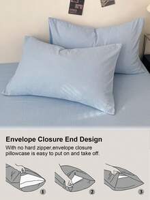 3pcs Solid Color Duvet Cover Set, Ultra Soft Breathable Microfiber Double-Layer Gauze All-Season Bedding, Machine Washable Fade/Pill/Shrink-Resistant, Fresh INS Room Decor For King Queen Full Twin, Home Dorm Guest Room Vacation Rental Gift - Multicolor - View 7