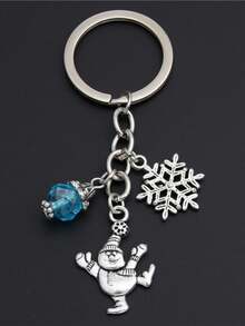 1pc Reindeer Bell Snowman Personalized Classic Christmas Keychain Bag Key Pendant - Multicolor - View 1