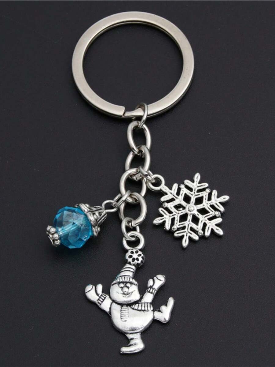 1pc Reindeer Bell Snowman Personalized Classic Christmas Keychain Bag Key Pendant - Multicolor - View 1