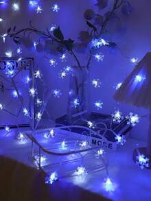 1pc Home Christmas Decoration Snowflake LED Light String, Battery Powered, Holiday Party Decoration Light String, Indoor Room Wall/Window Decoration Snowflake Light, Snowflake Christmas Decoration Light, Christmas Gift, LED Snowflake Fairy Light - Multicolor - View 6