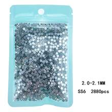 SS6 Bulk Pack Flat Back Loose Rhinestones Transparent White Glass Crystals 1.9mm-2.0mm Silver Handmade Decorative Diamonds, Suitable For Clothes/Strollers/Shoes/Cups/Parties/Makeup DIY Wholesale - White - View 2