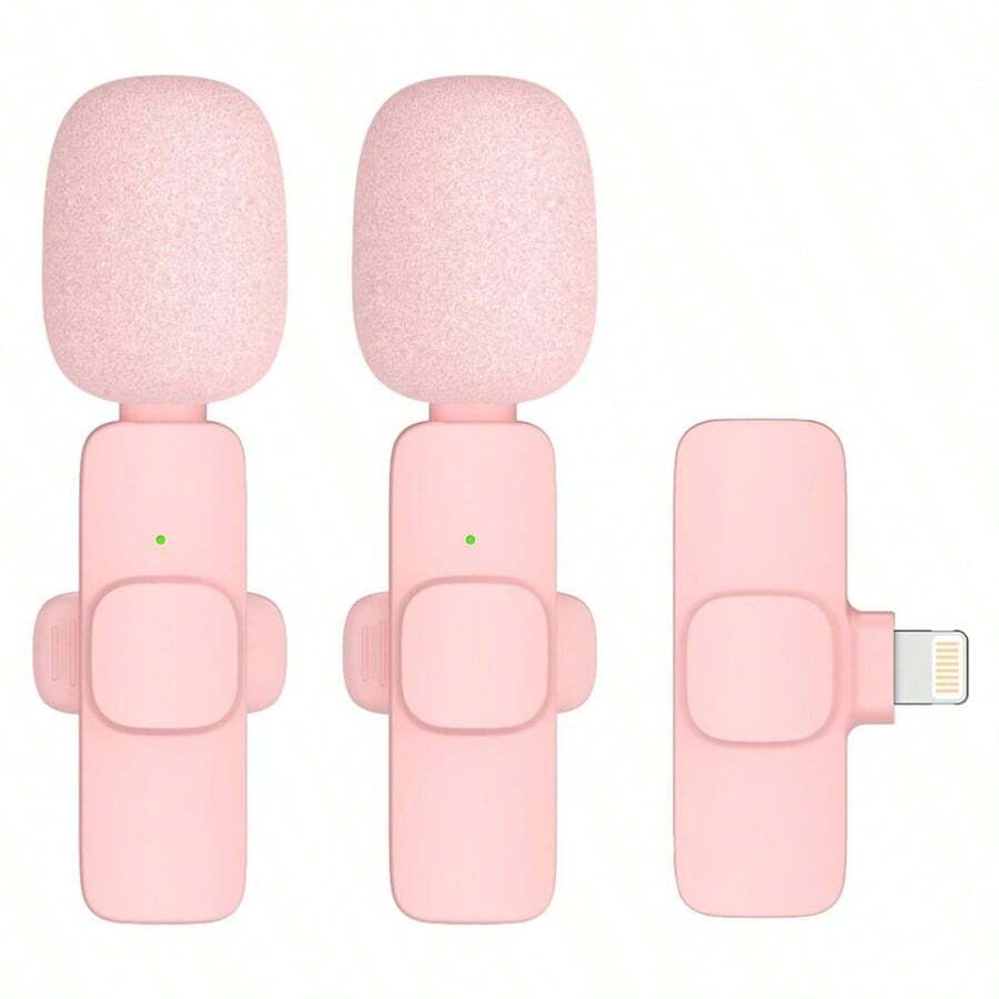 Wireless Clip-On Lavalier Microphone For IPhone And Android - USB-C Wireless Plug And Play Microphone With Noise Cancellation, Rechargeable Battery And Foam Cover, Suitable For Live Streaming, Interview Recording, Interview Accessories | Compact Design | Includes Soft Cover, Wireless Clip-On Lavalier Microphone, Omnidirectional Wireless Clip-On Lavalier Microphone System - One-Click Recording