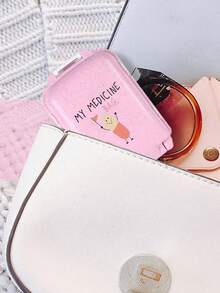 Cute Pill Pattern Small Pill Box, Portable Minimalist Pill Box With 3 Compartments, Suitable For Home And Travel, Portable Travel Mini Pill Box, Waterproof And Moisture-Proof Pill Box, Suitable For Storing Pills, Pill Rings And Other Small Items, Wedding Bride Gift, Mother Gift, Birthday Gift, Holiday Souvenir, Back To School Gift, Graduation Gift - Multicolor - View 2