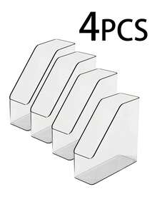 1/2pcs Transparent Bookshelf, Desktop Storage Rack, Thick Acrylic File Organizer, Transparent Invisible Acrylic Book Stand, Multi-Functional Office Desk Storage Rack, Student Stationery Rack, Bookshelf Storage Box, Transparent Magazine Holder, Suitable For Desktop Organization, Students, Office Bookshelf, Magazine Rack, Transparent Plastic Vertical File Magazine Storage Box, Desktop File Magazine Bookshelf, Office Desk Storage Rack, Best Gift For Students, Suitable For Various Occasions Decoration, Holiday Gifts, Etc. - Multicolor - View 12