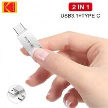 KODAK Metal 3.1 Type-C Flash Drive 360° Rotating 32GB 64GB 128GB 2-In-1 USB-A & USB-C High-Speed External Storage, For Data Transfer - View 4