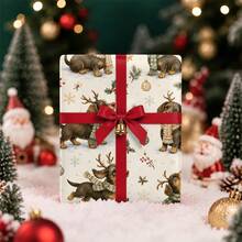 1set Cute Dachshund Christmas Wrapping Paper(Includes Stickers), Vintage Holiday Gift Wrap With Reindeer Dogs, Snowflakes Design For Xmas Gifts, Dog Lovers, Making Party Decorations, And Birthday Presents - Puppy - View 3