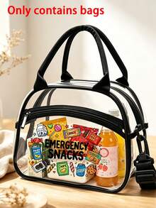 Lunch Bag With Snack Themed Patterns, Women's Handbag/Shoulder Bag, Mini Sauce Sorting Bottle, Fashionable Personalized Women's Handbag, Large Capacity Simple Storage Bag, Essential Picnic Storage Bag For Camping, Multifunctional Storage Bag - Multicolor - View 12