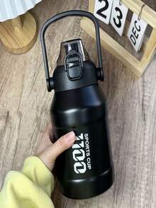 1pc Large Capacity Sports Insulated Tumbler With Portable Handle And Flip Straw Lid, Reusable Thermal Container For Cold And Hot Drinks, Suitable For Gym, Camping, Travel And Car Use, Multiple Colors Available, Meets Daily Beverage Needs - Multicolor - View 15