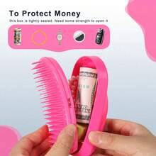 Hairbrush Hidden Money Pocket Privacy Storage Box Travel Jewelry Cash Ring Hairdressing Massage Comb - Random Color - View 6