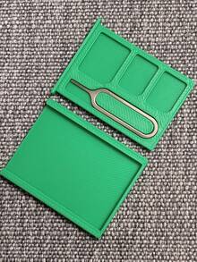 Bow Cherry Print Card Holder, SIM Card Pin Slot, Comes With SIM Card Pin, Cherry Print Portable SIM Card Storage Box, Phone Card Holder, SIM Card And SD Card Storage Box, Travel Storage Box, Compact And Lightweight, Anti-Loss And Durable, Anti-Drop And Durable, Suitable For Smartphones, Tablets And Other Devices, Can Store SIM Cards/SIM Card Pins, Ideal Choice For Storing Backup SIM Cards When Changing Phone Numbers, Also A Great Gift - Multicolor - View 3