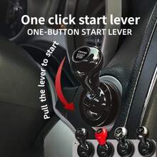 Car One-Touch Start Button With Push-Start Lever, Car Interior Modification Push-Start Lever One-Touch Start Accessory, Battery Not Included - A - View 2