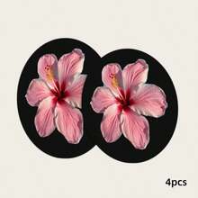 2pcs/4pcs Pink Hibiscus Blooming Pattern Car Cup Holder Coasters, Non-Slip Durable Easy To Clean, Cup Holder Decor | Perfect Gift For Friends, Lovers, Elders, Father's Day, Mother's Day And Other Holidays - A - View 8