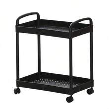 1pc 2/3/4/5 Tier Rolling Storage Cart, Plastic Material, Multi-Functional Suitable For Office, Kitchen, Bathroom And Bedroom Organization, Outdoor Decor - Car Storage Rack/Black - View 18