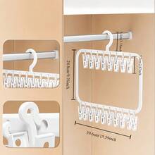 1pc Space-Saving Multi-Clip Sock Storage Clip & Underwear Drying Rack, Heavy-Duty Strong Grip Clothes Clips Hanger, Suitable For Bedroom, Bathroom, Closet And Dorm, Portable Travel Laundry Organizer, Spring Cleaning, Easter Home Refresh - Multicolor - View 7