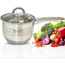 EliteHoff Stainless Steel Saucepan With Glass Lid, 7-Layer Base, Long Handle Cooking Pot For Induction & All Stovetops – 1.5L / 2.1L / 2.9L - View 3