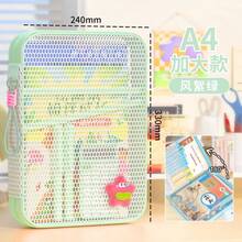 1 buah Tas File Transparan Lucu untuk Kembali ke Sekolah, Trim Warna Solid & Kantong Label, Pegangan Portabel Gaya Resleting, Organizer Dokumen Multi-Lapisan PVC Transparan untuk Kertas A4, Pekerjaan Rumah & Perlengkapan Belajar, Siswa - MultiWarna - View 15