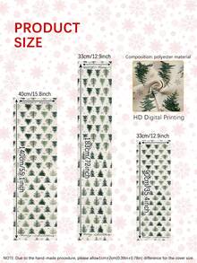 [Christmas Hot]1pc Christmas Table Runner, Christmas Tree Tablecloth, Reindeer, Snowman, Snowflake, Christmas, Merry Christmas, Christmas Decoration, Christmas Gift, Christmas Decorative Rectangular Tablecloth, Suitable For Home Decor, Living Room Decor, Multiple Size Options - Multicolor - View 3