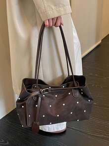 Women's Tote Bag, Fashionable Strap Decor Shoulder Bag, Commute Versatile Outing Handbag - Multicolor - View 5