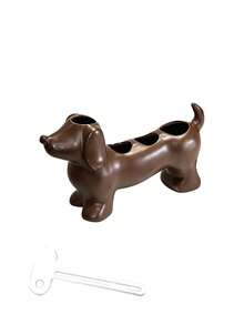 Cute And Simple Dachshund-Shaped Bathroom Storage Box And Toothbrush Holder - Electric Dachshund Toothbrush Holder And Shelf, Toothpaste And Makeup Brush Storage Base, Adorable Storage Base Stand. - Multicolor - View 15