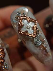 1pc Nail Art Mold Clover Heart Stamp Bow Coin Vintage Embossed 3D DIY Decoration Silicone Mold - Clear - View 9