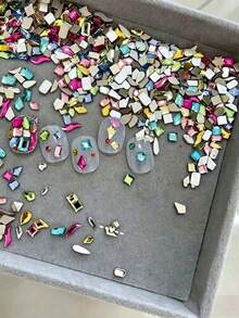 50pcs New Style K9 Material Colorful Stacked Rhinestones Super Shiny Nail Art Decoration Box Nail Accessories DIY Nail Salon Style - Multicolor - View 1
