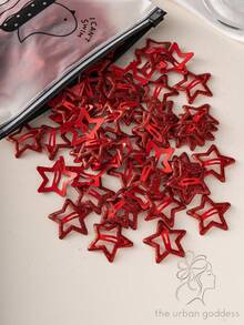 Non-Slip Hair Clips, 3cm Red & Pink Decorative Hair Clips For Daily And Party Hairstyles, Hair Accessories Set, Hair Clips, Hair Styling Tools, Bun And Hair Clips (50pcs/20pcs/10pcs/5pcs),Hair Slide - Red - View 9