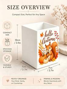 1件裝「HELLO AUTUMN」多功能收納整理盒－餐具架、桌面收納盒（適用於存放餐具、吸管、茶包、筆、遙控器），小巧省空間，適合廚房、辦公室、客廳（下單前請注意尺寸） - 彩色 - 查看 13