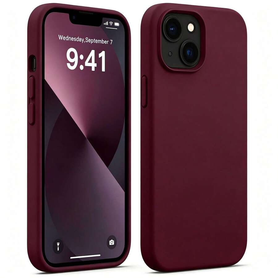 Case Compatible With Iphone 13 14 15, [Military-Grade Shock Protection] Silicone Case With Soft, Scratch-Resistant Microfiber Lining Case Compatible With Iphone 16 Pro Max 17 Pro Max XS Max XR 7 8 Plus SE2022 6s 6s Plus 12 Mini 11 - Plum - View 1