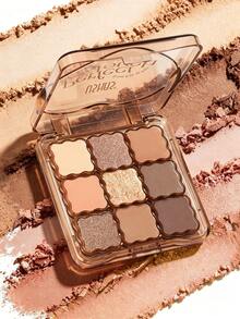 USHAS Perfect Touch 9 Colors Eyeshadow Palette, Matte Shimmer Sparkle Eye Shadow, Highly Pigmented Silky Blendable Waterproof Long-Lasting Eye Makeup - #03 Sunset Bronze - View 7