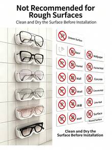 Punch‑Free Eyeglasses Wall Storage Rack,Sticky Fashion Glasses Display Holder,Glasses Wall Mount Organizer For Home Decor Eyewear Shop Showcase - View 5