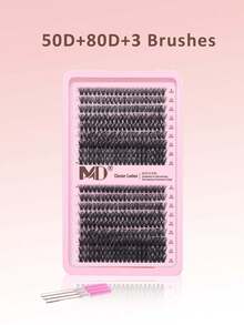 DIY Cluster Eyelash Extension Mixed Set 8-16mm Mixed Length 0.07mm D Curl, 120pcs Voluminous Curly Lashes, Suitable For DIY Eyelash Extensions, Daily Makeup Use - D - View 4
