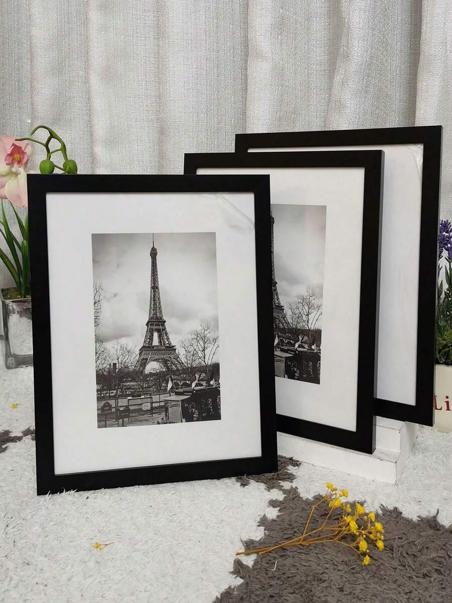1pc Black Picture Frame, Beautify Your Precious Memories With This Versatile Black Picture Frame - Perfect For Wall Or Desktop Decor! It Can Be Hung On The Wall Or Placed On The Desk, Available In Multiple Sizes Suitable For 11x14 8x10 6X8 5x7 4x6 Inch Photo Paper